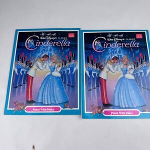 Disney's Cinderella Paint with Water Mcdonalds Lot of 2 Books Barely Used